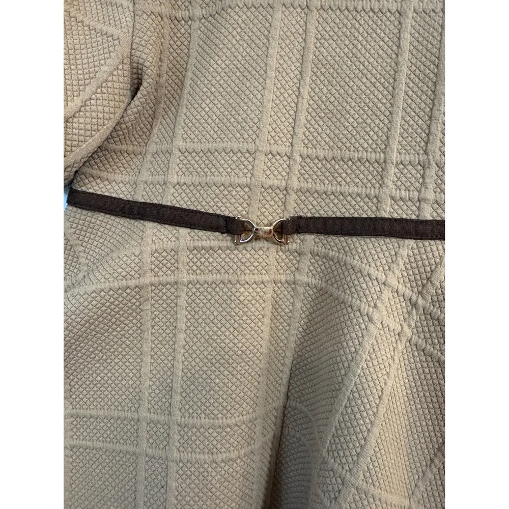 Janie and Jack Quilted Dress Kids Size 3t Brown Peter Pan Collar Belted Preppy